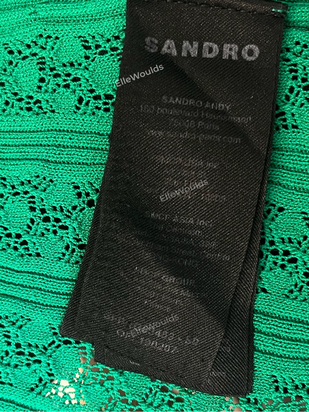 Sandro Lorel Dress Green Ribbed Button-Front Polo Midi Size US 8 FR 40 - Picture 6 of 12